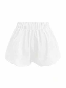 SHEIN 女士日常穿著實色休閒短褲 - 白色 - 查看 2