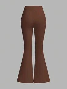 SHEIN PETITE 3 Packs Fitted Waist Elastic Band Elastic Waist Flare Suit Skinny Women's Trousers - Multicolor - View 8