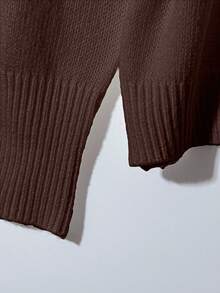 Franclia 2件套女士高端优雅针织毛衣，白色，秋冬 - 咖啡棕 - 查看 4