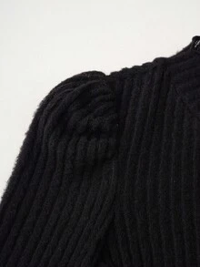 PrepCrw 2 Stücke Elegantes, vielseitiges, klassisches Weihnachts-Set für Kleine Mädchen in Rot, Grün und Schwarz kariert mit Rüschensaum Rock und schwarzem Rollkragen Shirt mit Puffärmeln, geeignet für Freizeitausflüge, Zusammenkünfte, Feiertage, Herbst und Winter - Verschiedenfarbig - Übersicht 5
