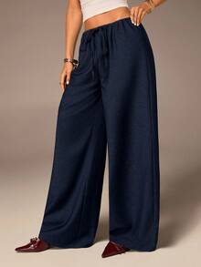 Avantive 秋冬 万圣节 圣诞节 新年 外出 毕业舞会 优雅 正式 奢华 时尚 商务休闲 生日/办公室服装/乡村 音乐会/俱乐部服装 性感/西部/工作服/街头服饰/复古/节日/鸡尾酒/锐舞/舞会/夏威夷/机场/搞笑/基本款/早午餐服装/2000 年代风格/紧身/老钱风格/教堂/返校节/优雅/派对/端庄/约会之夜/秋季/冬季/低腰宽松/阔腿/直筒/海军蓝裤子 - 藍色 - 查看 4