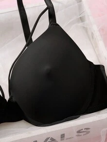 DesireSculpt 1pc Women's Underwire Bra, Comfortable Seamless Lift And Support For Small Bust - Black - View 3