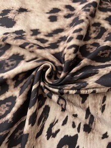 SHEIN Unity 1 pieza Vestido casual vintage de mujer con estampado de leopardo degradado, manga acampanada y bajo asimétrico, adecuado para salir, citas y fiestas en otoño/invierno - Multicolor - Ver 7