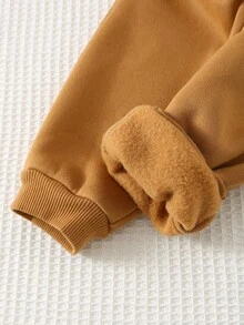 Cozy Pixies 2pcs Baby/Toddler Cartoon Bear Print Crew Neck Long Sleeve Sweatshirt And Elastic Waist Thickened Fleece Pants Set - Multicolor - View 6