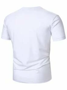 Manfinity Homme Men's Casual Contrast Color Round Neck Short Sleeve Polo Shirt Graphic - Multicolor - View 2