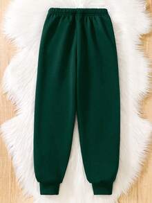 SHEIN 男童百搭休闲羊毛运动裤