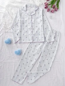 2pcs/Set Teen GirlApricot Butterfly Print Long Sleeve Cardigan And Pants, Casual And Comfortable Loungewear - Multicolor - View 8