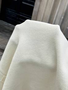 Chiquease 2件套女士秋季时尚通勤纯色斗篷毛衣套装 - 杏色 - 查看 8