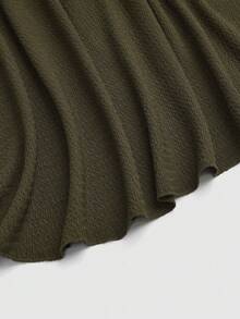 Elenzga Plus Size Women's Solid Color Knitted Ribbed Asymmetric Shoulder Flare Sleeve Ruffle Trim Bodycon Maxi Elegant Party Dress