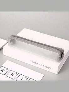 1/2/3个装极简透明网眼铅笔盒，学生考试用品收纳袋，迷你方形收纳袋，返校季必备，学习用品，铅笔袋，书包 - 黑色 - 查看 6