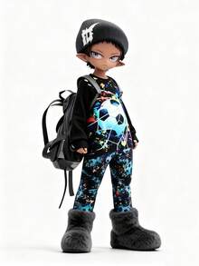 2 Stücke/Set Gestricktes Oberteil mit Rundhalsausschnitt und lange Hose Sportbekleidung für Kleine Jungen, Fußball & Leuchtschrift, cooles Design, mehrfarbig, Herbst/Winter - Verschiedenfarbig - Übersicht 6