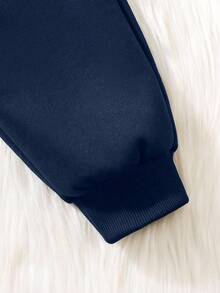 SHEIN 男童百搭休闲羊毛运动裤