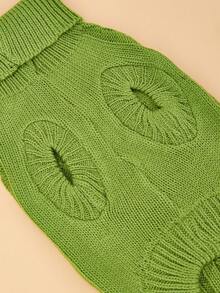 PETSIN 1 Piece Of Green Short Autumn And Winter Thick Knitted Windproof Warm Casual Pet Sweater - Green - View 7
