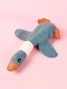 PETSIN 1 件野鹅形状毛绒宠物玩具 - 吱吱叫的狗互动玩具，适合幼犬和小型犬的柔软咀嚼礼物