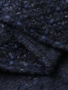 DAZY 女士优雅粗花呢翻盖细节长裙，秋季舞会礼服