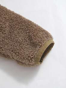 SHEIN Boys' Casual Fuzzy Collar Jacket, Loungewear