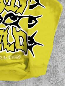SHEIN Bolty 青少年男童休闲涂鸦图案星形字母印花卫衣，宽松街头风，Y2K 灵感，适合秋冬季穿着 - 彩色 - 查看 4