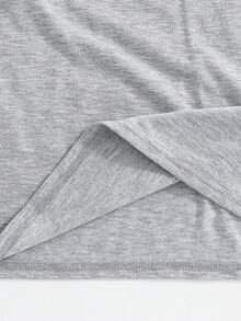 SHEIN Tween Boy 秋冬四件套睡衣套装 - 简单的纯灰色和黑色 T 恤搭配柔软宽松的格子裤，舒适且经济实惠的多件套睡衣套装 - 彩色 - 查看 7