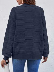 EMERY ROSE Women's Solid Color Round Neck Drop Shoulder Long Sleeve Casual Loose Pullover Sweater, Autumn/Winter - Royal Blue - View 2