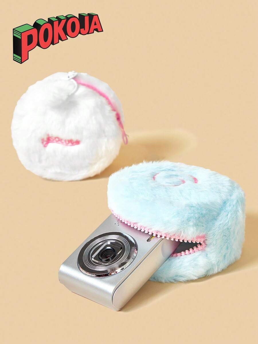 POKOJA LAND Cute Fish Cake Keychain Pouch - Mini Plush Bag For Earphones & Lipstick, Coin Purse With Detachable Strap, Backpack Charm Decoration 🐟 - 彩色 - 查看 1