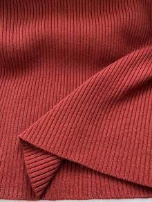 Modelyn Women's Rhombus Pattern Long Sleeve Fitted Elegant Knit Dress, Autumn/Winter - Red - View 7