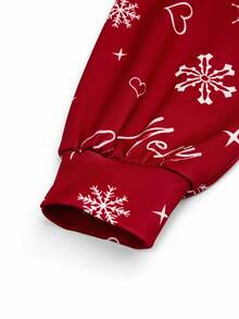 EMERY ROSE Vestido elegante de vacaciones, Navidad y otoño con estampado para damas de talla grande - Rojo - Ver 6