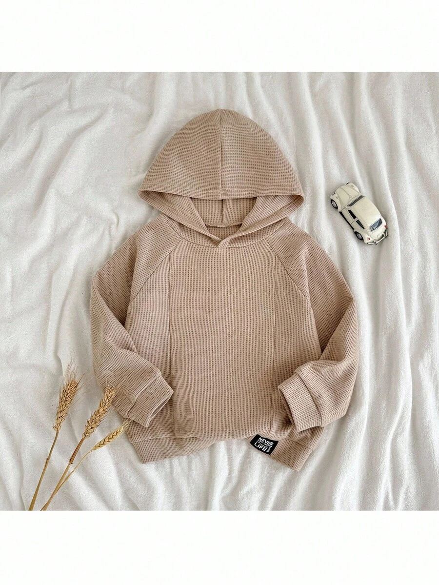 Loomiva Kleine Jungen Einfarbiger Kapuzenpullover mit Langen Ärmeln, Herbst Winter Kleidung für Mädchen - Verschiedenfarbig - Übersicht 1
