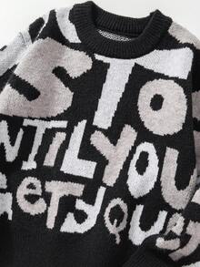 SHEIN Tween Boys Casual Letter Graphic Loose Fit Pullover Hoodie, Streetwear, Suitable For Home, Outdoor, Party, Back To School, Autumn/Winter Preppy Clothes For Kids