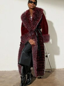 Aveloria Modichic 2025 European Style Faux Fur Coat, Slim Fit Waist Design Jacket, Autumn/Winter New Arrival