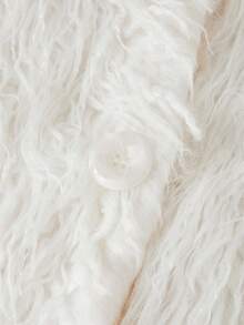 FeverCity 男士休闲纯色仿皮草短款夹克，秋冬 - 米色 - 查看 3