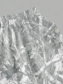 SHEIN EZwear Casual Street Style Faux Washed Tree Branch Camouflage All-Over Print Loose Women's Wide Leg Pants, Suitable For Early Autumn, Street Vintage Retro Style, Sexy, Cute, Y2K Coconut Girl, Boho, Hippie Style, Music Festival, Suitable For Autumn/Winter