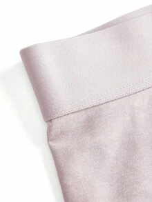 Ocili 休闲棉质简约舒适男友风短裤，带编织标志，舒适女式平角短裤，时尚秋季轻松舒适 - 紫色 - 查看 10