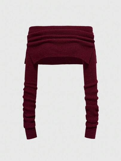 Y2K Sexy Off Shoulder Super Cropped Camisole Sweater For Women