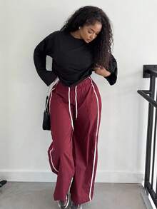 Alexandranx Loose Long Sleeve Top Casual Summer Spring Vacation Casual Cute Everyday Oversized Tee Airport Holiday Fall Back To School Autumn Winter Spring Vacation - Black - View 5