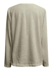 INAWLY Women's Casual Solid Color Half Zip T-Shirt, Versatile For Autumn