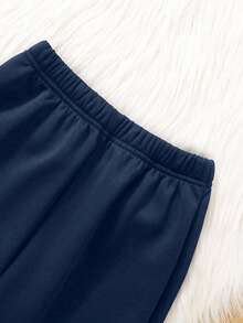 SHEIN 男童百搭休闲羊毛运动裤