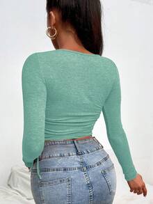 RueChic Sznurek po boku Dekolt w Szpic Trójnik