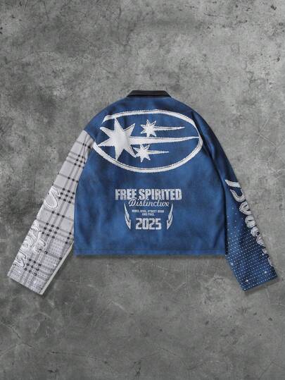 Street Life Manteau décontracté à carreaux colorblocks pour hommes, automne