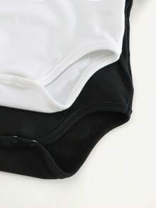 Conjunto de 2 piezas de moda para bebés niños, con bodys de manga larga casuales y versátiles con bordados de ponis. Los dos conjuntos incluyen dos bodys de cuello alto de unicolor negro y blanco con bordado de poni. Los diseños son adecuados tanto para uso en interiores como en exteriores, perfectos para uso diario, deportes, juegos, fiestas, sesiones de fotos, vacaciones y días festivos. - Multicolor - Ver 7