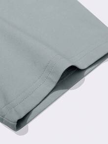 Manfinity Homme 男士字母印花灰色圆领休闲短袖T恤 - 灰色 - 查看 4