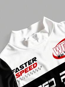 Slaydiva Luźny, sportowy kombinezon inspirowany wyścigami, z długim rękawem i golfem, zapinany z przodu na zamek błyskawiczny, odpowiedni na jesień/zimę, sezon wyścigowy i sportowy