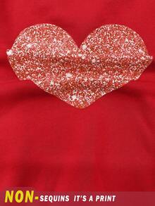 年轻女孩休闲圆领厚长袖运动衫，适合秋冬季 - 紅色 - 查看 3