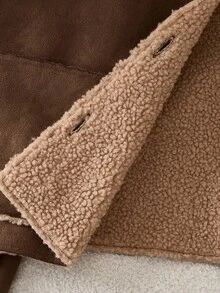 Kurtka dla nastolatki w modnym, minimalistycznym stylu, z dużymi kieszeniami, ciepła, wełniana, ze stójką, z długim rękawem i guzikami, jesień/zima