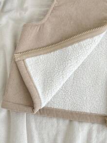 Loomiva 3件套男童字母印花圆领长袖套头卫衣、松紧腰裤和无袖加厚背心，秋冬季 - 彩色 - 查看 7