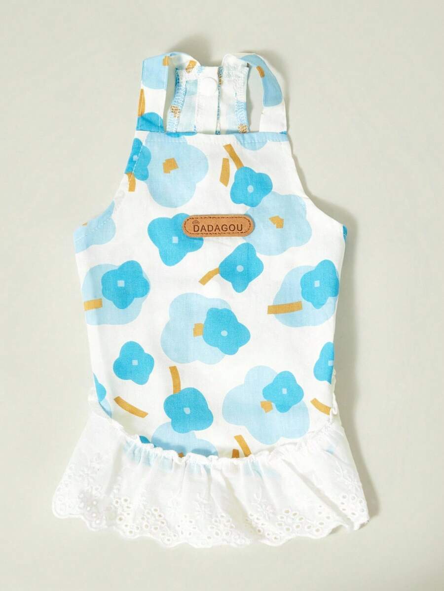 PETSIN Blue Cute Casual Everyday Pet Dress - Blue - View 1