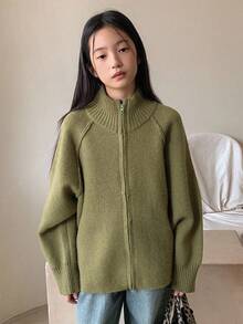 DAZY Tween Girls Daily Casual Cardigan - Army Green - View 6