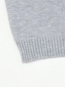 Jouncy Casual Loose Crew Neck Long Sleeve Women Sweaters - Grey - View 4