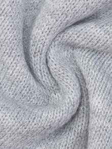 Jouncy Casual Loose Crew Neck Long Sleeve Women Sweaters - Grey - View 6
