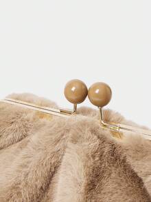 SHECARRY 女士手包，毛绒，时尚，优雅，简约，个性化，多功能，经典，适合约会，日常，购物，下午茶，鸡尾酒会，派对，舞会，俱乐部，生日，晚会，约会之夜，宴会 - 棕色 - 查看 5