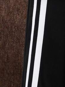 2pcs/Set Casual Teenager Boys Letter Print Crew Neck Sweatshirt And Jogger Pants Set, Suitable For Daily Commute And Sports Wear - Black - View 8